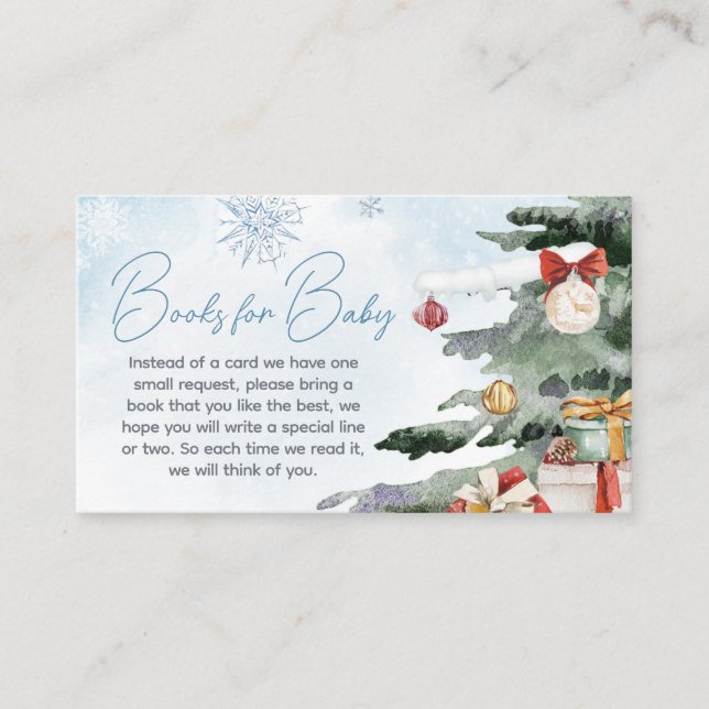 Blue Winter Baby It's Cold Outside Books for Baby Enclosure Card (Front)