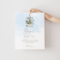 Blue winter Baby it's cold outside diaper raffle Poster