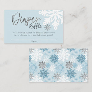 Blue Winter Baby Shower Diaper Raffle Ticket Enclosure Card
