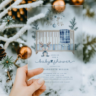 Blue Winter Baby Shower Invitation