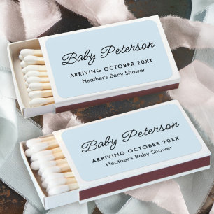 Blue Winter Boy Baby Shower Bulk Favors Matchboxes
