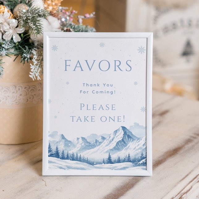 Blue Winter Bridal Shower Favor Poster (Creator Uploaded)
