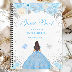 Blue Winter Brunette Hair Princess Sweet Sixteen Notebook