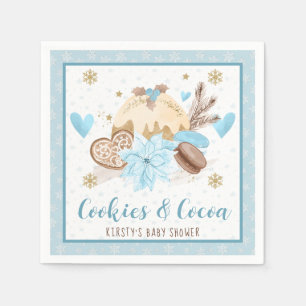 Blue Winter Cookies & Cocoa Baby Shower Napkins