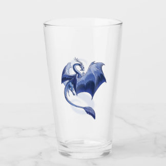 Blue Winter Dragon Fantasy Nature Art Glass