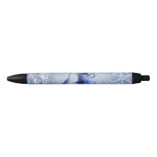 Blue Winter Dragon Fantasy Nature Art Pen