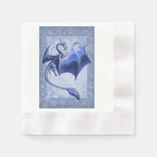 Blue Winter Dragon Nature Fantasy Art Paper Napkins
