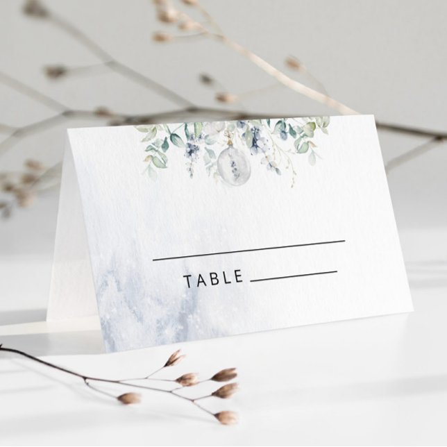 Blue winter eucalyptus wedding place cards (Creator Uploaded)