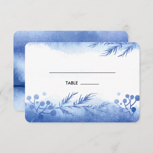 Blue Winter Forest Wedding Table Place Cards