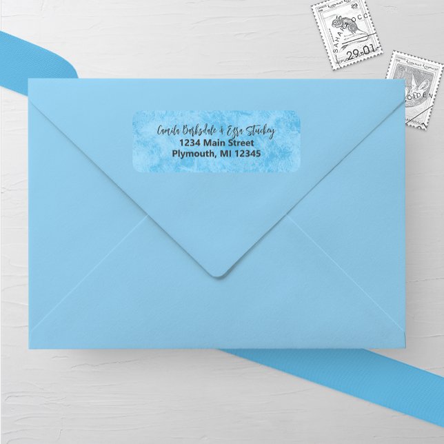 Blue Winter Frost Wedding Address Label (Creator Uploaded)