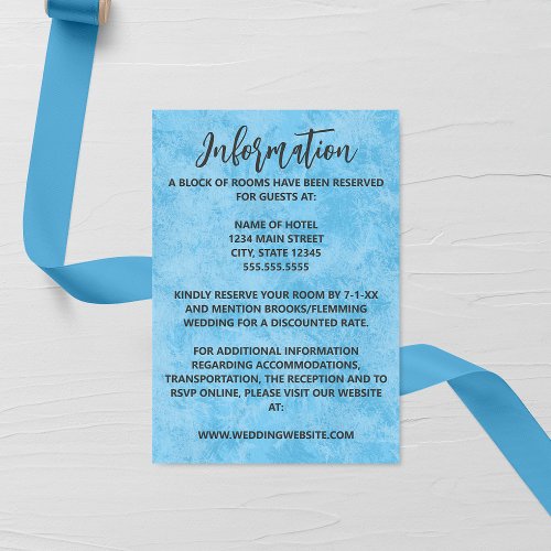 Blue Winter Frost Wedding Enclosure Card