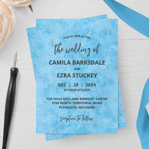 Blue Winter Frost Wedding Invitation