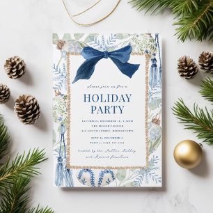 Blue Winter Grandmillenial Holiday Invitation
