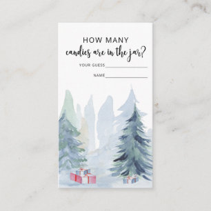 Blue winter guess how many candies enclosure card