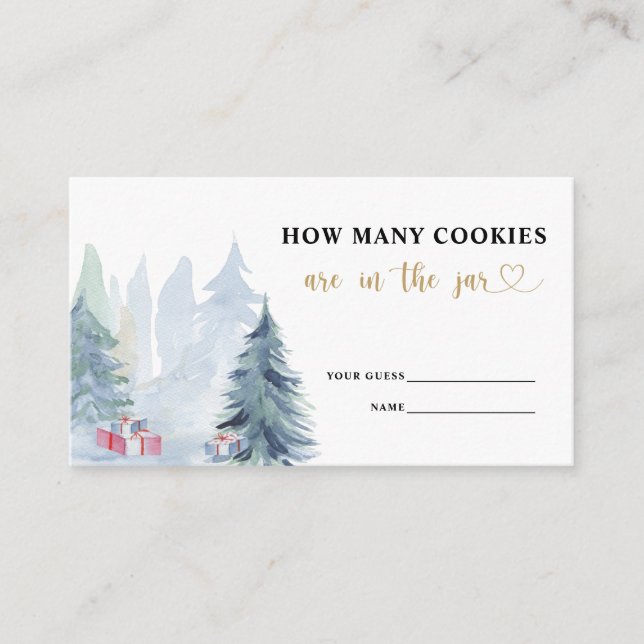 Blue winter guess how many COOKIES Enclosure Card (Front)