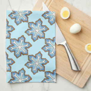 Blue Winter Holiday Hanukkah Christmas Snowflakes Towel
