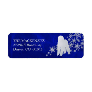 Blue Winter Labradoodle Dog Return Address Label