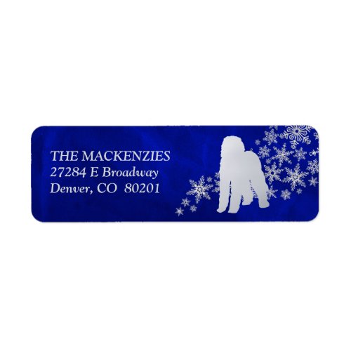 Blue Winter Labradoodle Dog Return Address Label