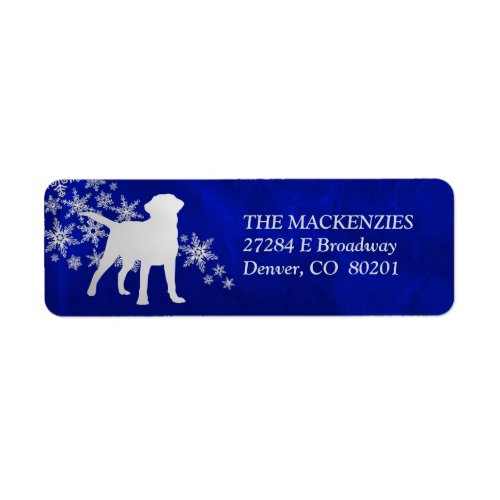 Blue Winter Labrador Retriever Return Address Label