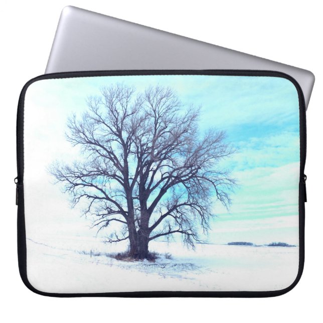 Blue Winter Laptop Sleeve (Front)