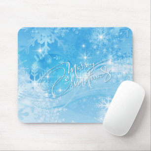 Blue Winter Merry Christmas Mousepad