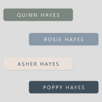 Blue Winter Name Labels