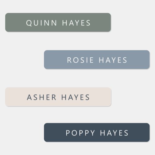 Blue Winter Name Labels