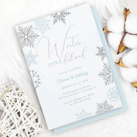 Blue Winter Onederland Silver Glitter 1st Birthday