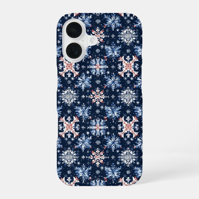 Blue Winter Pattern Iphone Case (Back)