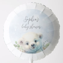 Blue Winter Polar Bear Baby Shower Balloon