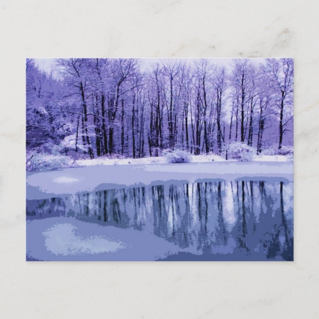 Blue Winter Pond Postcard (Front)