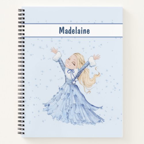Blue Winter Princess Girls Personal Notebook