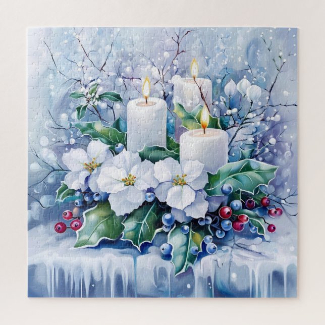 Blue Winter Puzzle (Vertical)