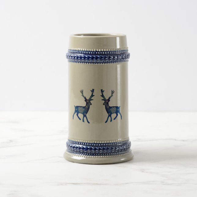Blue Winter Reindeers Mug (Center)