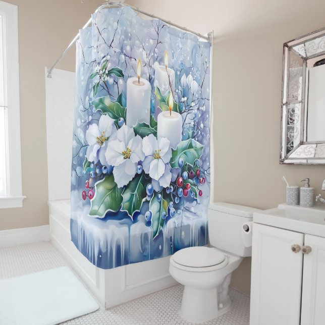 Blue Winter Shower Curtain (In Situ)