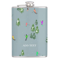 Blue Winter Skiers Skiing pattern