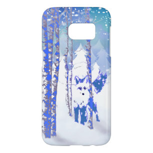 Blue Winter Snow Forest Fox Animal Samsung Galaxy S7 Case