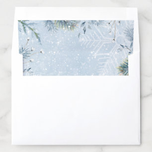 Blue Winter Snow Scene Xmas Christmas A7 Envelope Liner