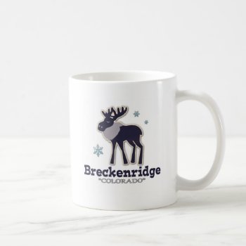 Blue Winter Snowflake Moose Breckenridge Colorado Coffee Mug by ArtisticAttitude at Zazzle