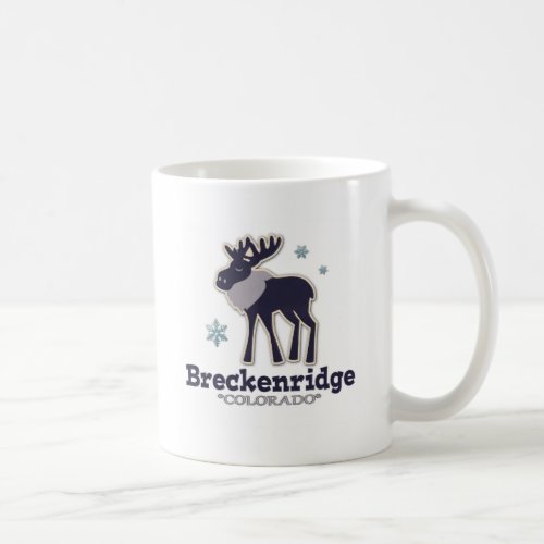 Blue winter snowflake moose Breckenridge Colorado Coffee Mug