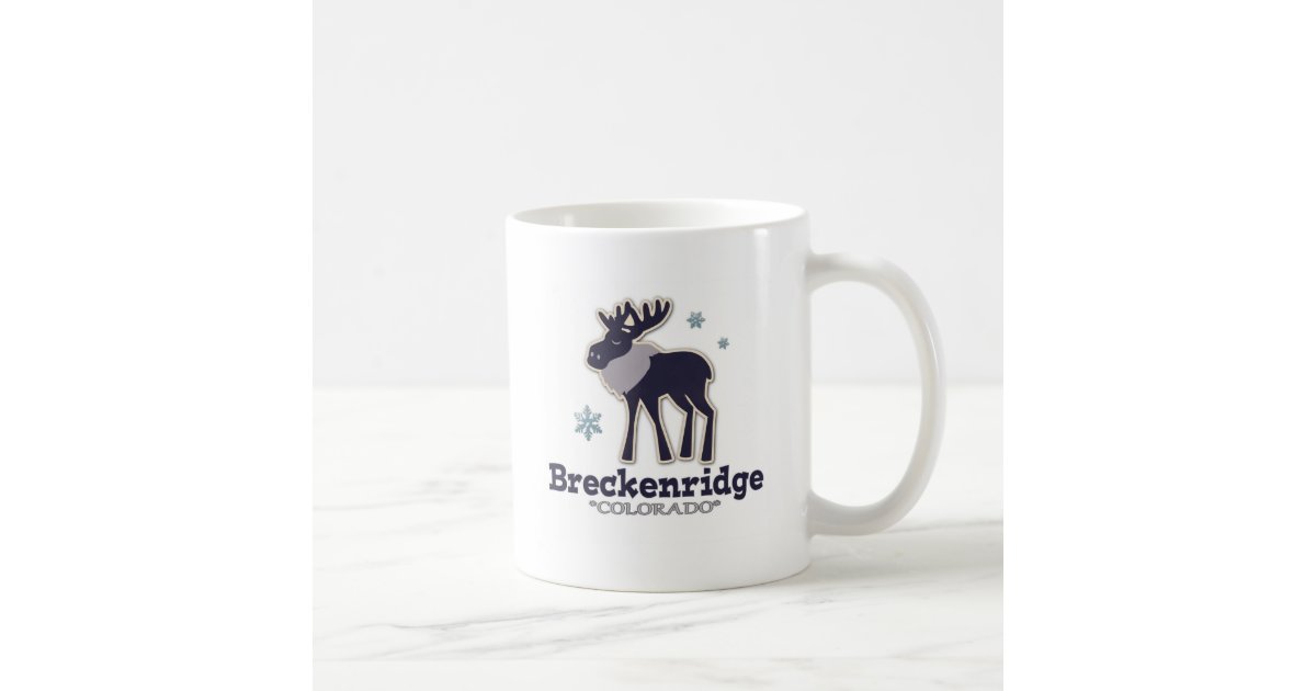 Blue winter snowflake moose Breckenridge Colorado Coffee Mug | Zazzle.com