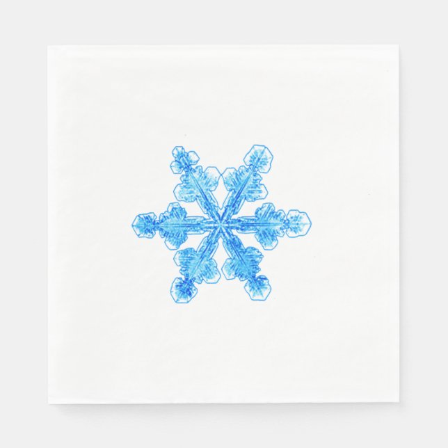 Blue Winter Snowflake Napkins (Front)