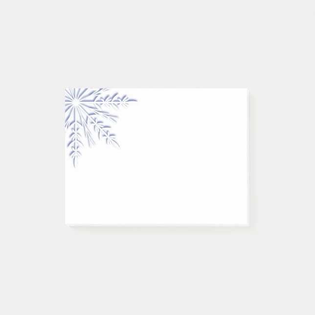 Blue Winter Snowflake on White Post-it Notes (Front)
