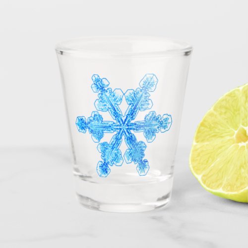 Blue Winter Snowflake Shot Glass