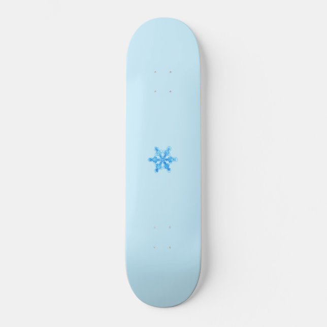Blue Winter Snowflake Skateboard (Front)
