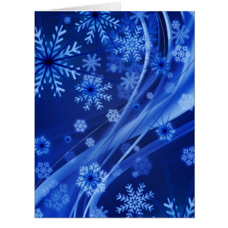 Blue Winter Snowflakes Christmas Cards