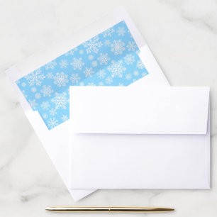 Blue Winter Snowflakes Christmas Envelope Liner