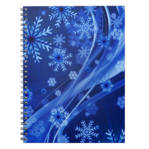 Blue Winter Snowflakes Christmas Notebook