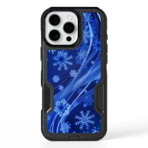 Blue Winter Snowflakes Christmas iPhone 16 Pro Max Case
