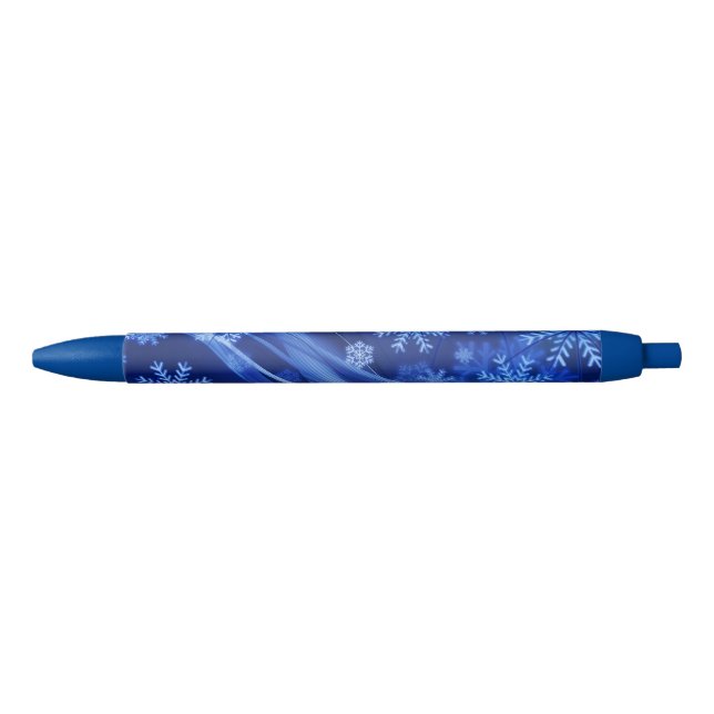Blue Winter Snowflakes Christmas Pen (Front)